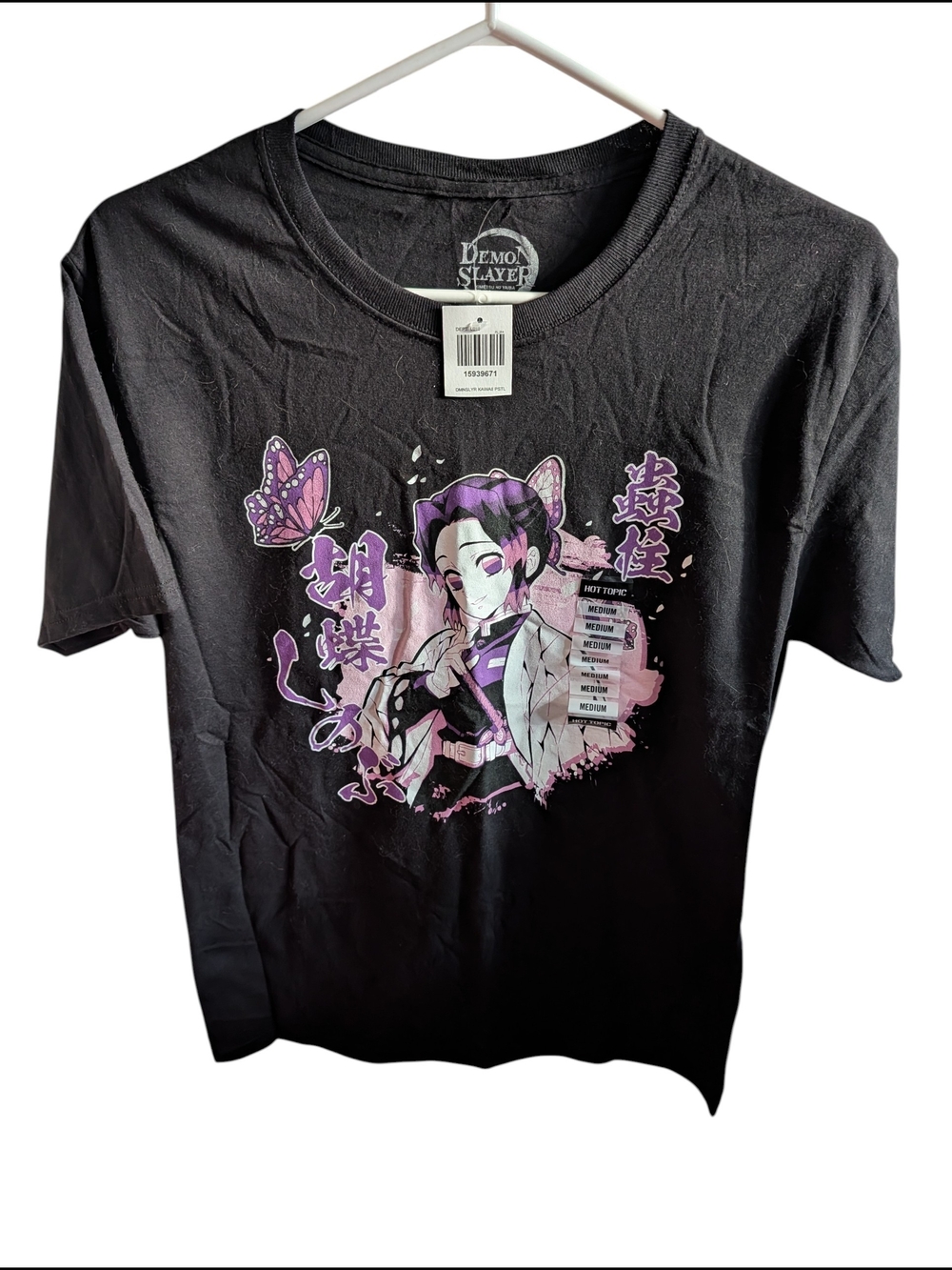 Demon Slayer Shinobu Kocho Graphic Tee Black Medium NWT Hot Topic